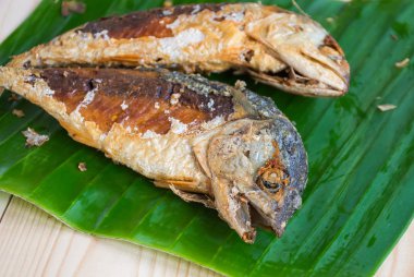 İki derin kızarmış uskumru