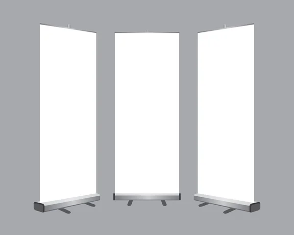 Set of blank roll up display — Stock Vector