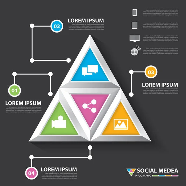 Redes sociales Infografía — Archivo Imágenes Vectoriales