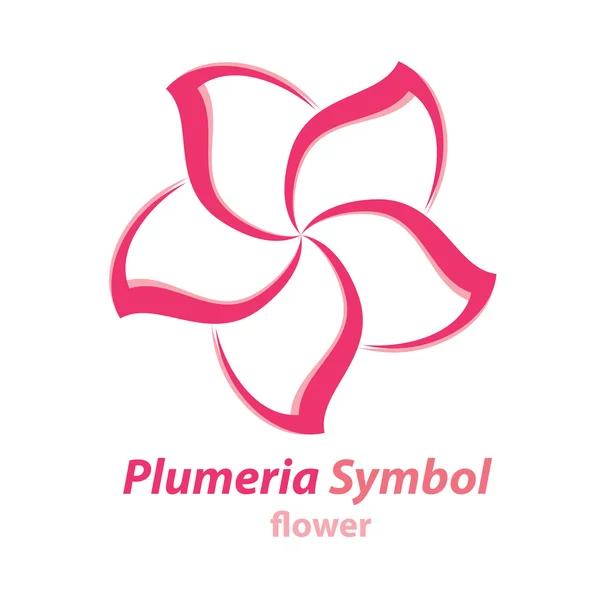 Plumeria (frangipani) símbolo de la flor — Vector de stock