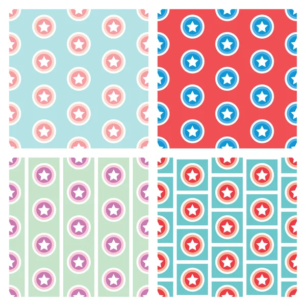 Star in circle seamless pattern background — Stock Vector