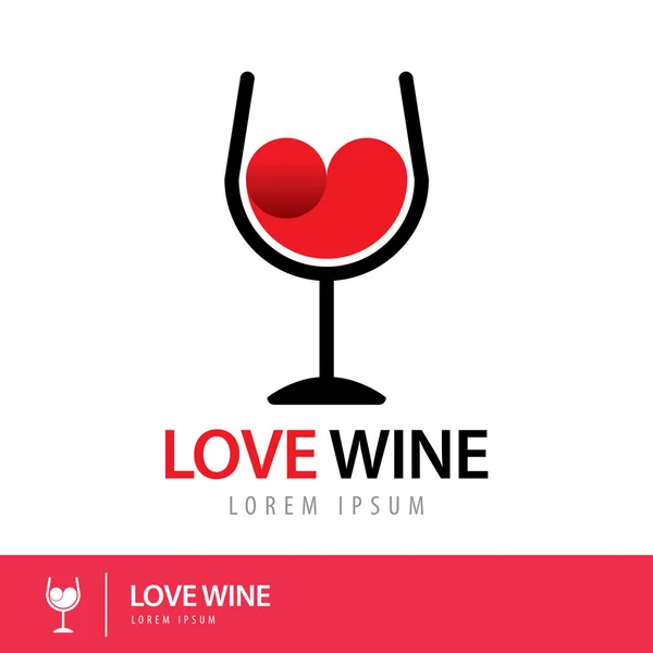 Logotipo vino amor — Archivo Imágenes Vectoriales