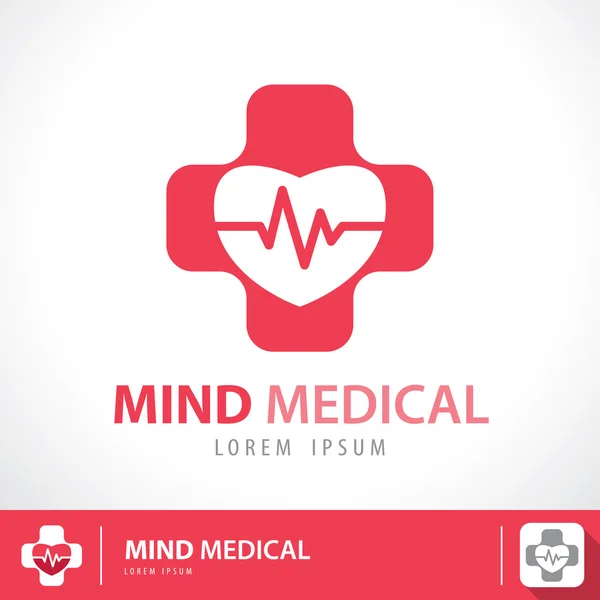 Ícone símbolo médico mente — Vetor de Stock