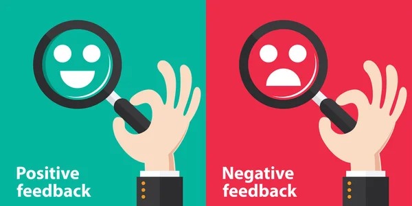 Positieve en negatieve feedback — Stockvector