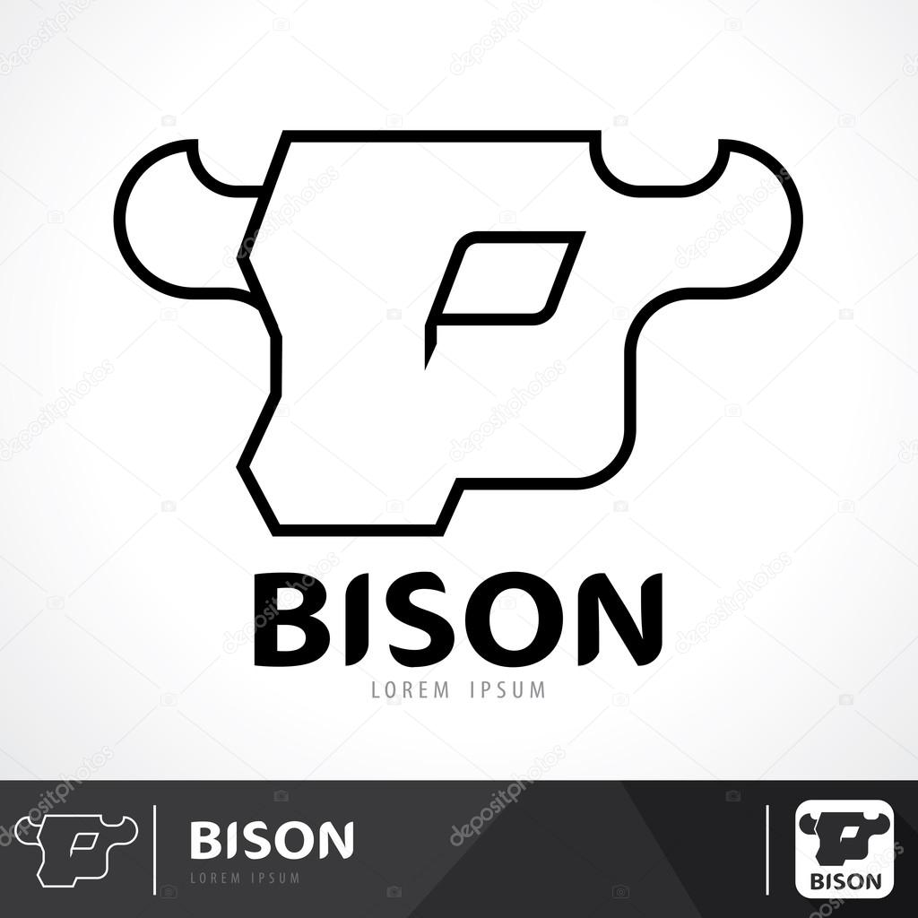 Bison symbol icon design. Logo template. Vector illustration, line style