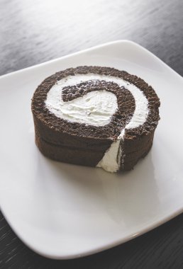Karanlık çikolatalı rulo pasta