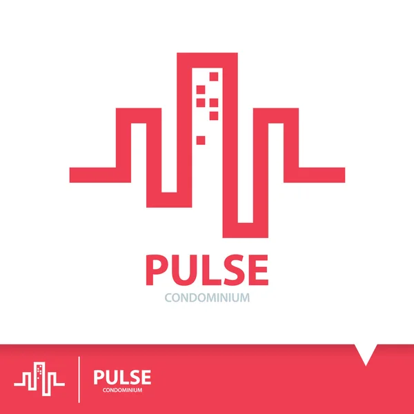Pulse condominium icon symbol — Stock Vector