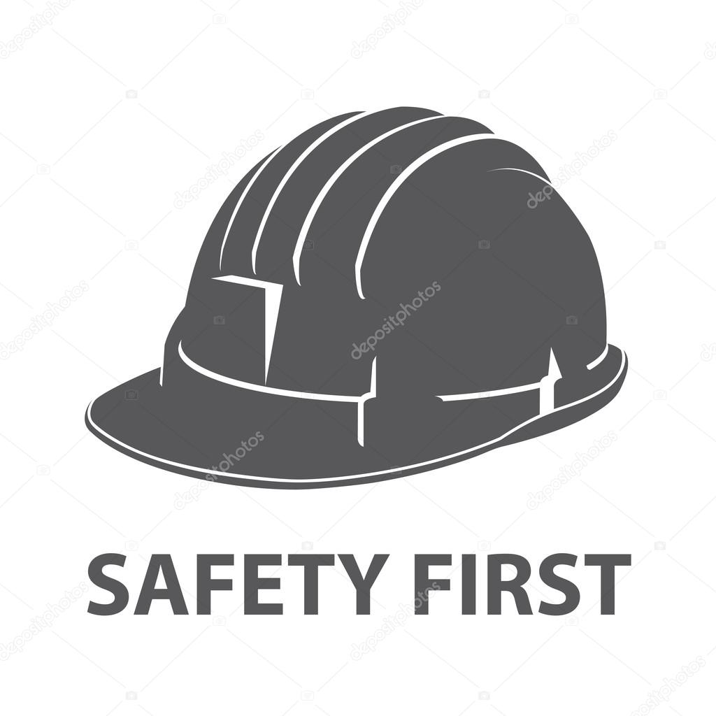 Safety hard hat icon symbol isolated on white background. Vector illustration