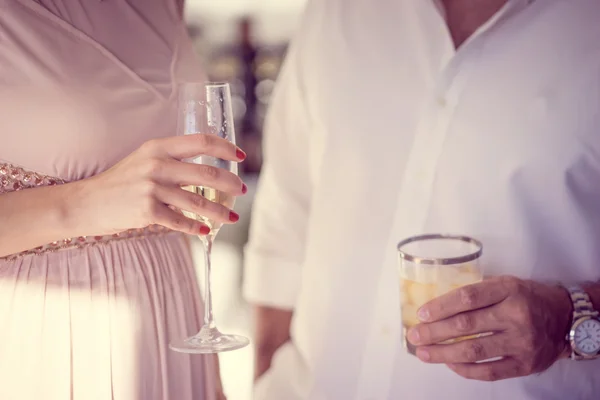 Drinking champagne — Stock Photo, Image