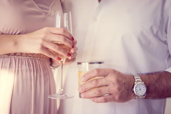 Drinking champagne — Stock Photo, Image