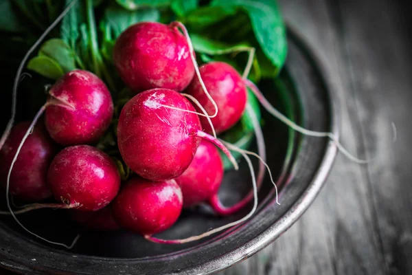 Radish on wooden background — Stock Photo, Image