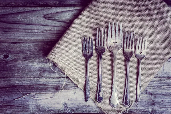 Rustic silverware — Stock Photo, Image