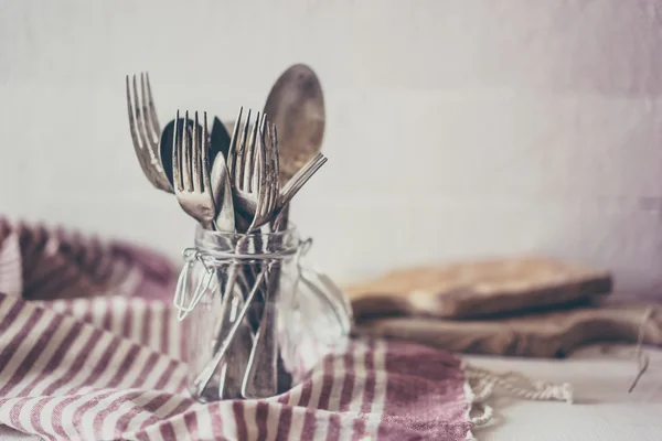 Rustic dinnerware — Stock Photo, Image