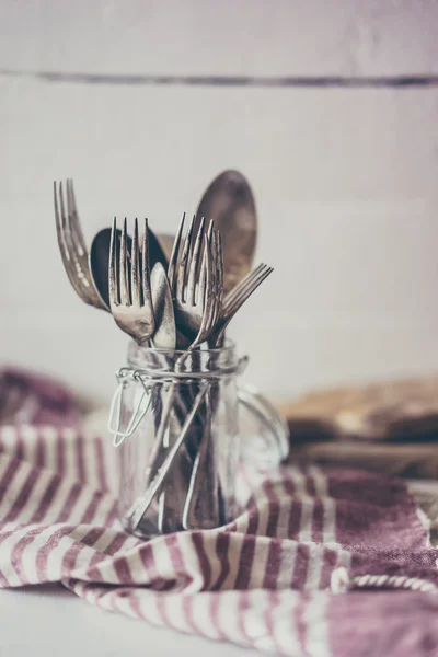 Rustic dinnerware — Stock Photo, Image