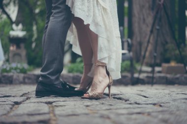 Gelin ve damat vintage pastel renklerde