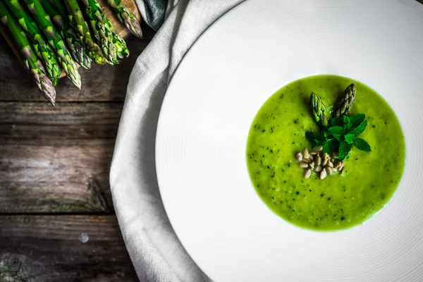 Sopa de creme vegetal verde — Fotografia de Stock