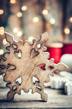 Rustik ahşap arka plan christmas dekorasyon