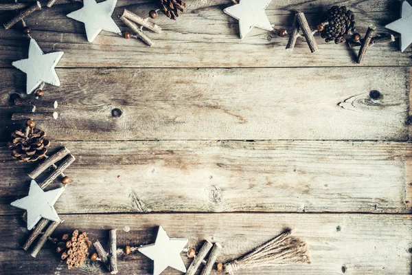 圣诞装饰上仿古木制背景 — 图库照片