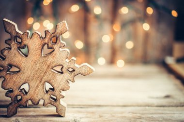 Rustik ahşap arka plan christmas dekorasyon