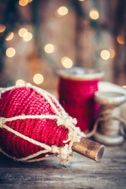 Rustik ahşap arka plan christmas dekorasyon