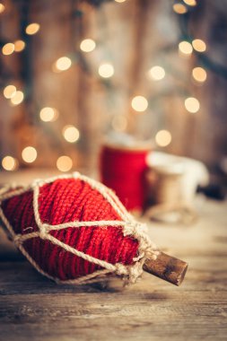 Rustik ahşap arka plan christmas dekorasyon