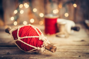 Rustik ahşap arka plan christmas dekorasyon