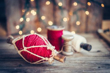 Rustik ahşap arka plan christmas dekorasyon