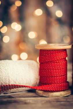 Rustik ahşap arka plan christmas dekorasyon