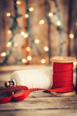 Rustik ahşap arka plan christmas dekorasyon