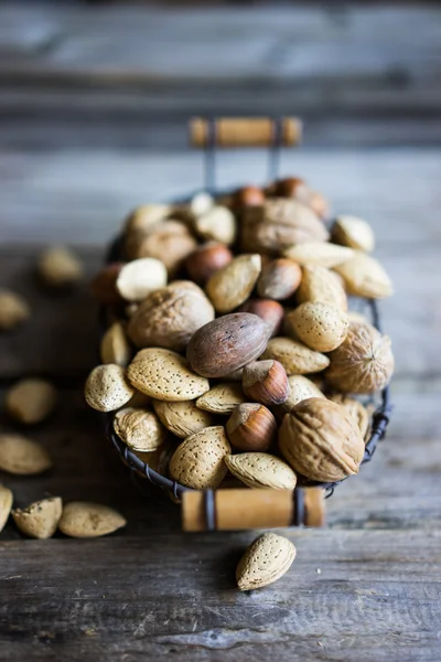 Nut mix on background — Stock Photo, Image