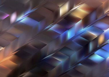 Bulanık cam efektli soyut mavi arkaplan, hareket desenli şablon, bulanık parlak desen