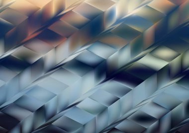 Bulanık cam efektli soyut mavi arkaplan, hareket desenli şablon, bulanık parlak desen