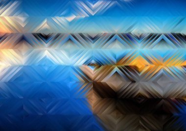 Bulanık cam efektli soyut mavi arkaplan, hareket desenli şablon, bulanık parlak desen