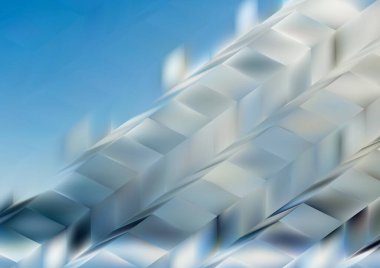 Bulanık cam efektli soyut mavi arkaplan, hareket desenli şablon, bulanık parlak desen