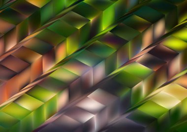 Bulanık cam efektli soyut arkaplan, hareket desenli şablon, yeşil arka planda rastgele bulanık desen.