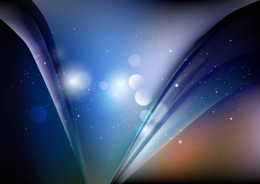 Bulanık cam efektli soyut mavi arkaplan, hareket desenli şablon, bulanık parlak desen