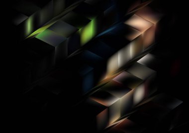 Bulanık cam efektli soyut arkaplan, hareket desenli şablon, yeşil arka planda rastgele bulanık desen.