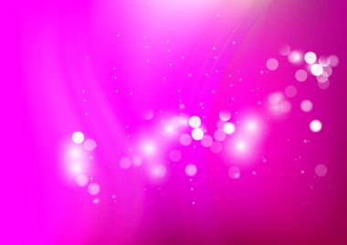 Bulanık parçacıklara sahip soyut arkaplan, hareket desenli şablon, pembe arkaplan üzerinde rastgele parlayan parçacıklar