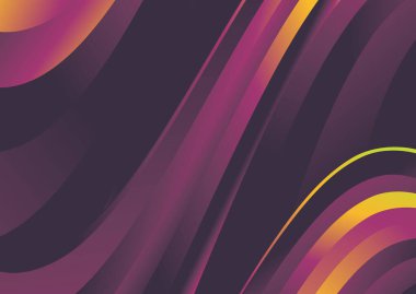 Dalgalı çizgilerle soyut renk arkaplanı, hareket desenli şablon, ve rastgele bulanık desen parlaması 