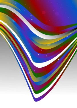 Dalgalı çizgilerle soyut renk arkaplanı, hareket desenli şablon, ve rastgele bulanık desen parlaması 