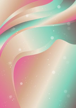 Dalgalı çizgilerle soyut renk arkaplanı, hareket desenli şablon, ve rastgele bulanık desen parlaması 