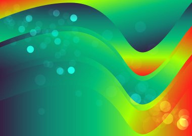 Dalgalı çizgilerle soyut renk arkaplanı, hareket desenli şablon, ve rastgele bulanık desen parlaması 