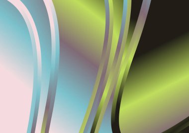 Dalgalı çizgilerle soyut renk arkaplanı, hareket desenli şablon, ve rastgele bulanık desen parlaması 