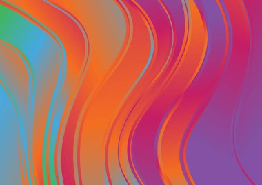 Dalgalı çizgilerle soyut renk arkaplanı, hareket desenli şablon, ve rastgele bulanık desen parlaması 