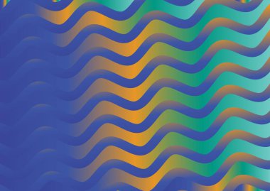 Dalgalı çizgileri olan soyut mavi arkaplan, hareket desenli çizgiler ve rastgele parlayan bulanık desenler., 