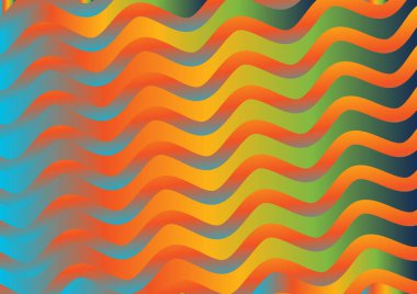 Dalgalı çizgileri olan soyut turuncu arkaplan, hareket desenli çizgiler ve rastgele parlayan bulanık desenler., 