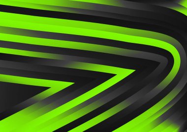 Dalgalı çizgileri olan soyut yeşil arkaplan, hareket desenli çizgiler ve rastgele parlayan bulanık desenler., 