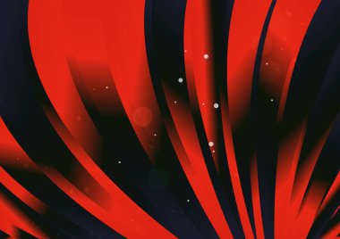 Dalgalı çizgilerle soyut kırmızı arkaplan, hareket desenli çizgiler ve rastgele parlayan bulanık desenler., 