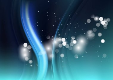 Dalgalı çizgileri olan soyut mavi arkaplan, hareket desenli çizgiler ve rastgele parlayan bulanık desenler., 