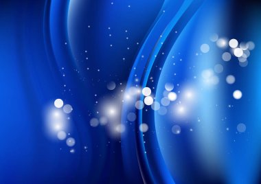 Dalgalı çizgileri olan soyut mavi arkaplan, hareket desenli çizgiler ve rastgele parlayan bulanık desenler., 